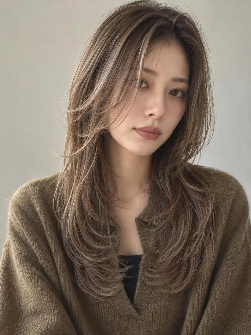 ロング カラー ブリーチ ケアブリーチ 透明感カラー ダブルカラー イヤリングカラー カット ヘアカラー "オトナ髪”/ LAKA TOCCAのヘアスタイル