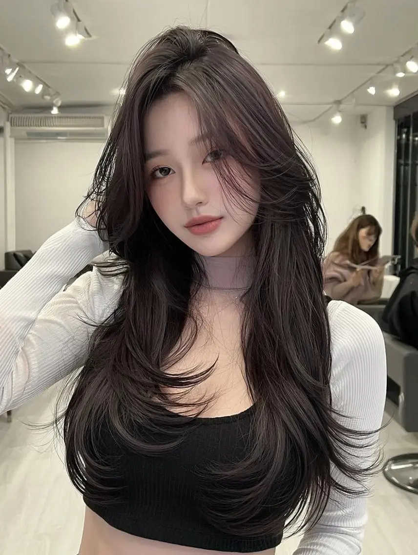 セミロング 顔周りカット 髪質改善 韓国風ヘア レイヤーカット ヘアカラー トリートメント 髪質改善/メンズ👑 ネイリスト水町幸基のヘアスタイル