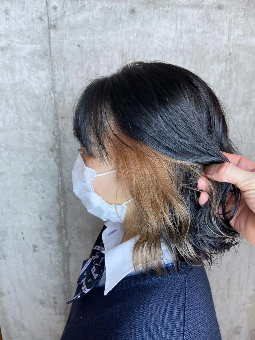 セミロング カラー ヘアアレンジ ❤️カラー得意 🧡松浦睦樹❤️のヘアスタイル