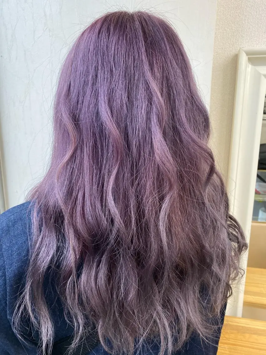 ロング カラー ラベンダーカラー パープルカラー Monica RIEのヘアスタイル