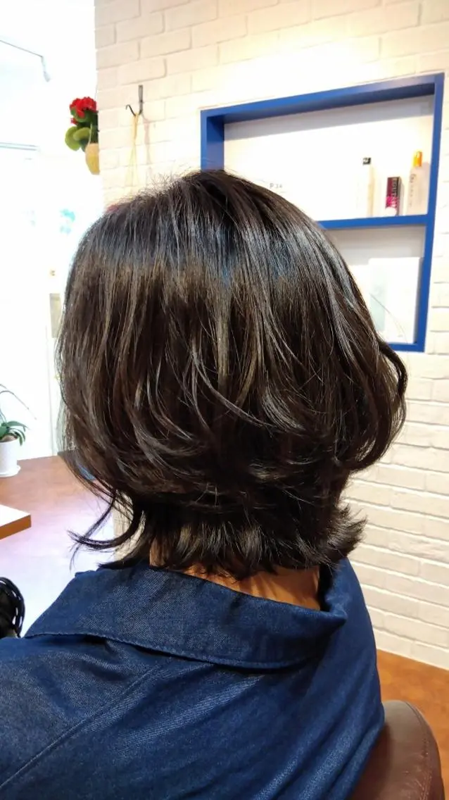 ミディアム カラー カット ヘアカラー 佐久間 将のヘアスタイル