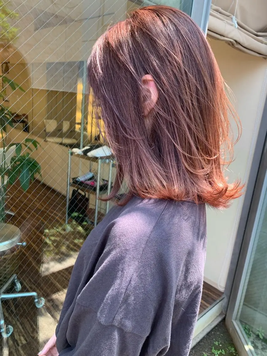 ミディアム カラー ピンクカラー 髪質改善サロン ARCHE野瀬冬馬のヘアスタイル