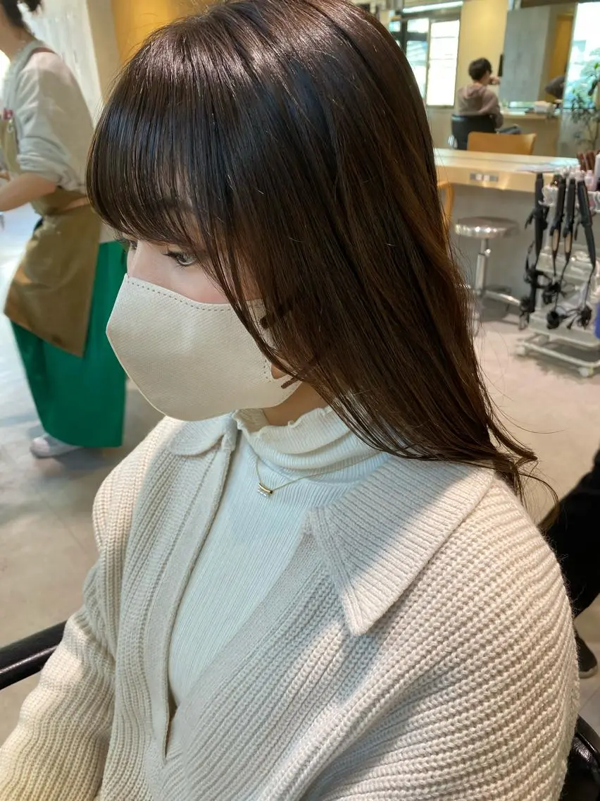 ミディアム カラー 顔周りカット 【Lei】橋本孝太 レイヤー・美髪矯正のヘアスタイル