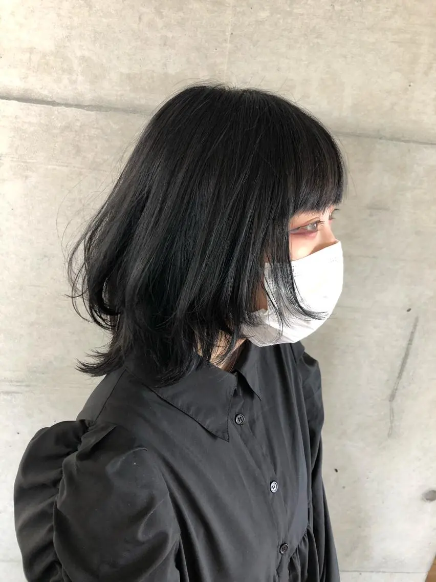ミディアム カラー ウルフカット カット nagisa /縮毛矯正のヘアスタイル