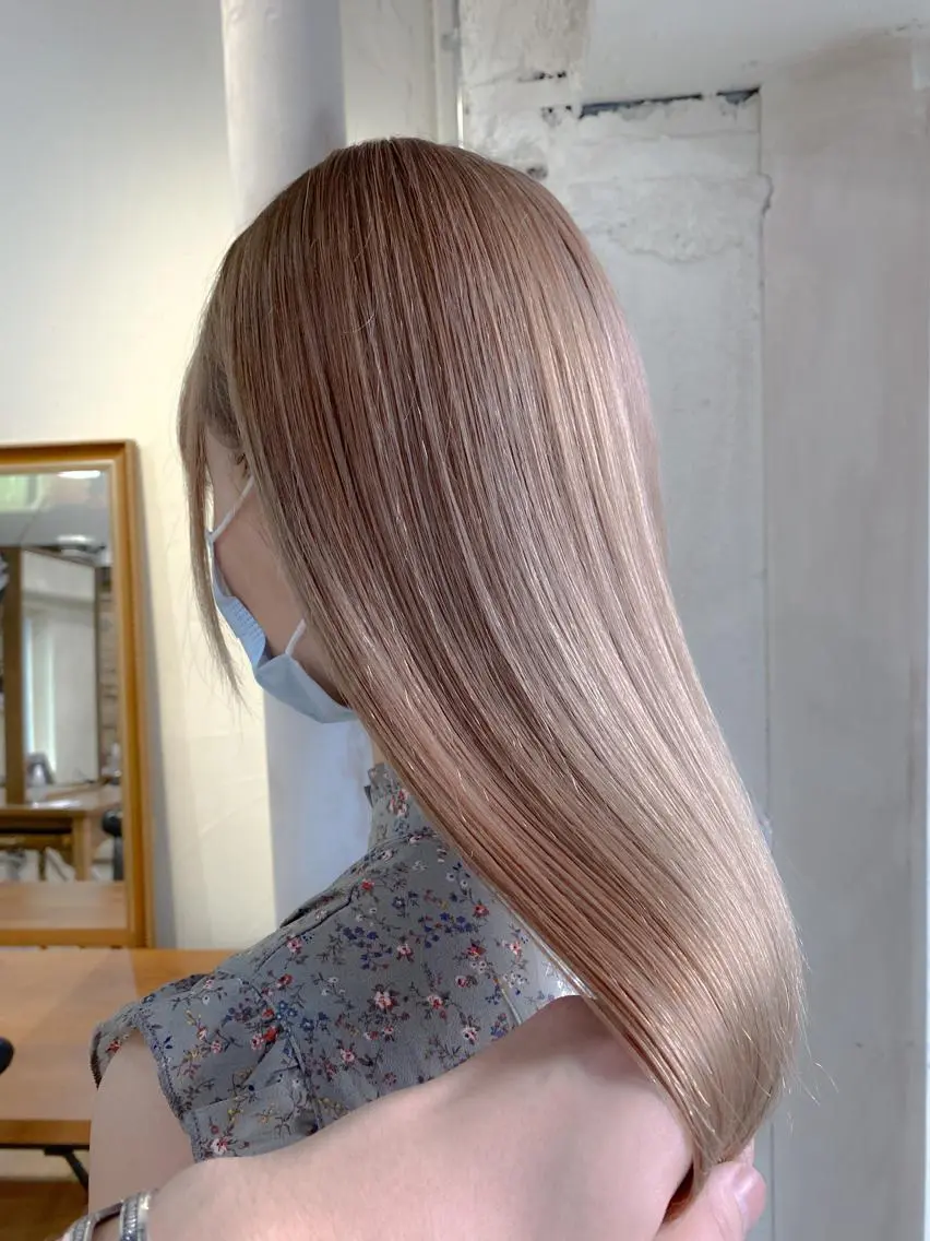 セミロング カラー ベージュカラー ホワイトベージュ ミニモお気に入り数 No.1宍戸雄弥のヘアスタイル