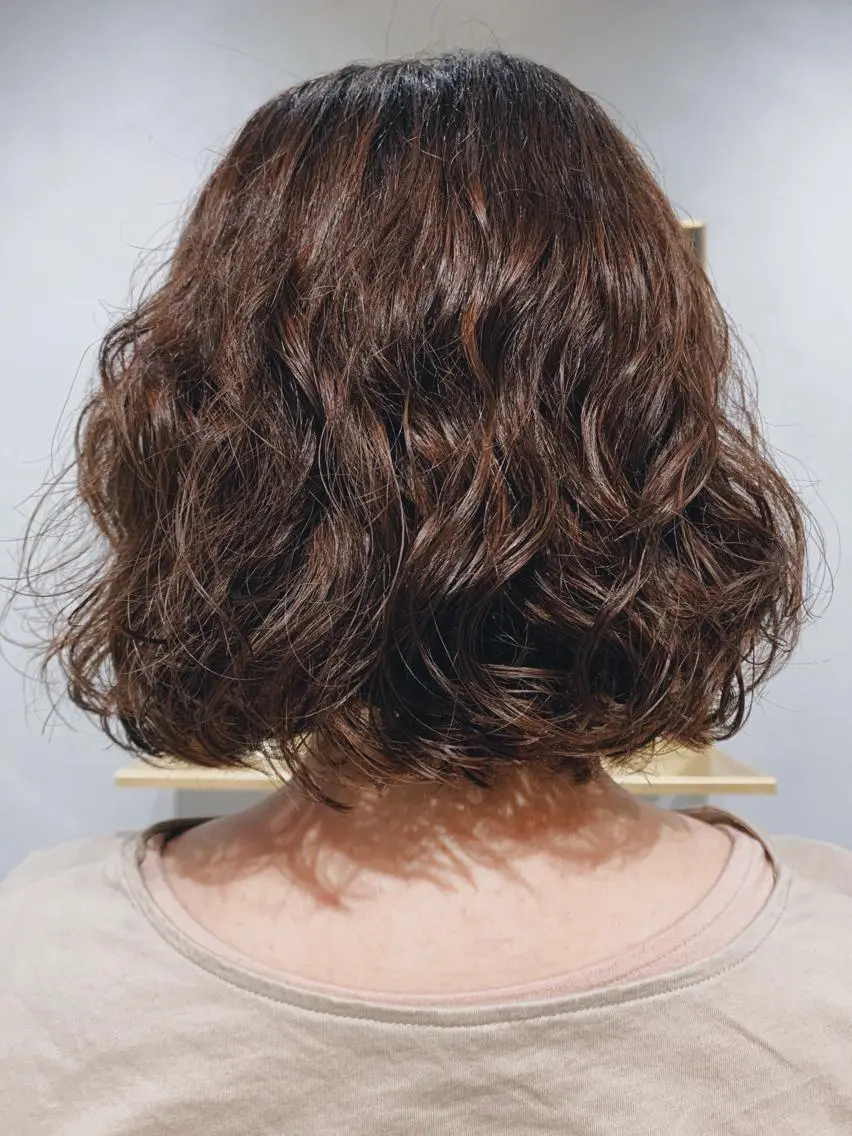 ショート カラー パーマ ボブパーマコテ巻き風 パーマNo1深江秀平のヘアスタイル
