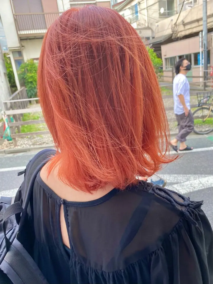 ミディアム カラー ブリーチ ハイトーンカラー ピンクカラー ヘアカラー 森貴裕/ニュアンス パーマ/オリーブのヘアスタイル