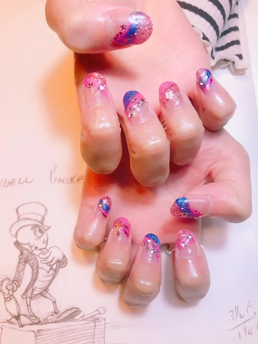 ネイル フレンチネイル 斜めフレンチ owlnail /持込みデザイン専門のネイルデザイン