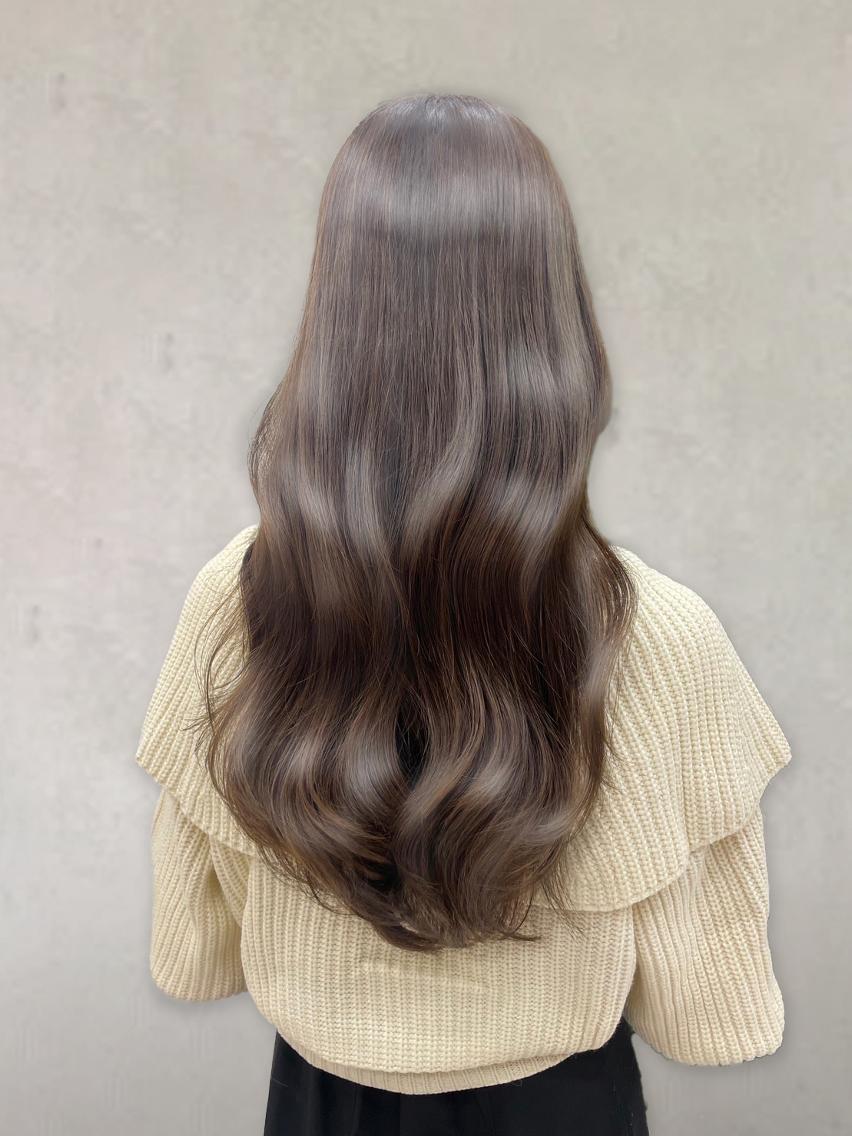 ロング カラー 透明感カラー グレージュ 髪質改善 レイヤーカット 小顔カット カット ヘアカラー トリートメント グレージュ×レイヤー 藤生 和宏のヘアスタイル