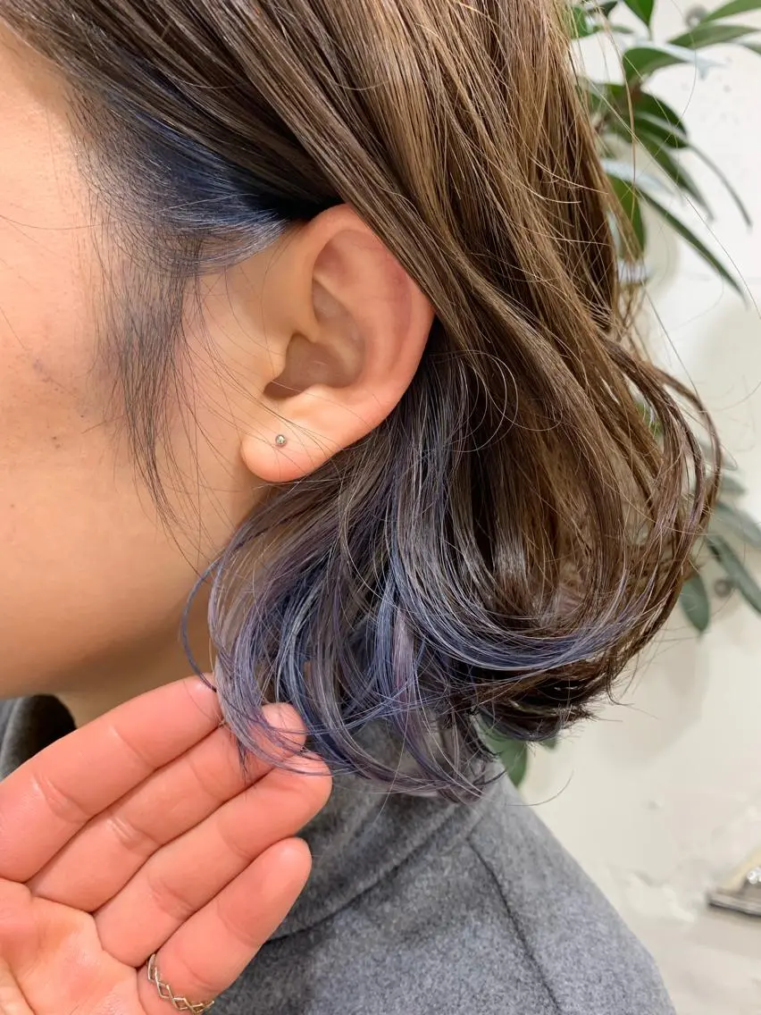 ショート カラー ブルーカラー 透明感カラー ユニコーンカラー ヘアカラー トリートメント 🍑艶髪✖️暖色系 ✨momoka🍑のヘアスタイル