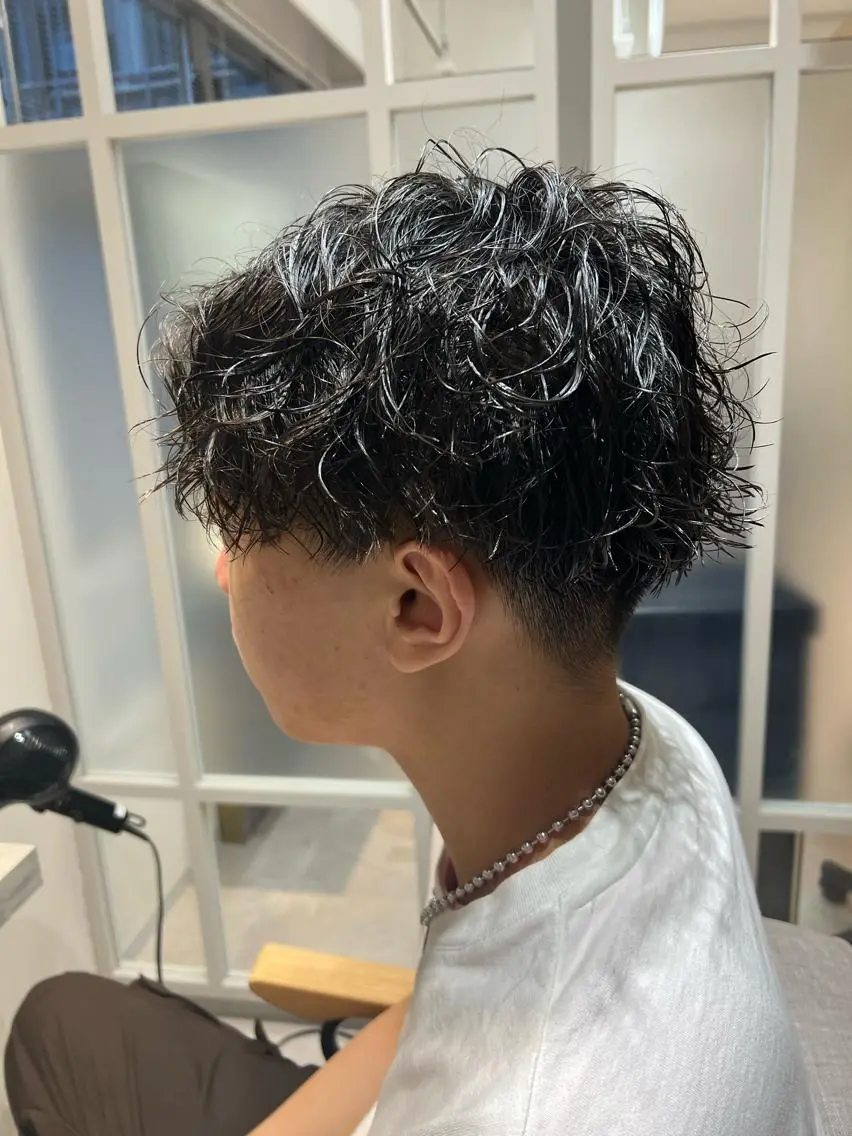 パーマ メンズ カット パーマ ⭕️メンズパーマ⭕️ 山口 裕太郎のヘアスタイル