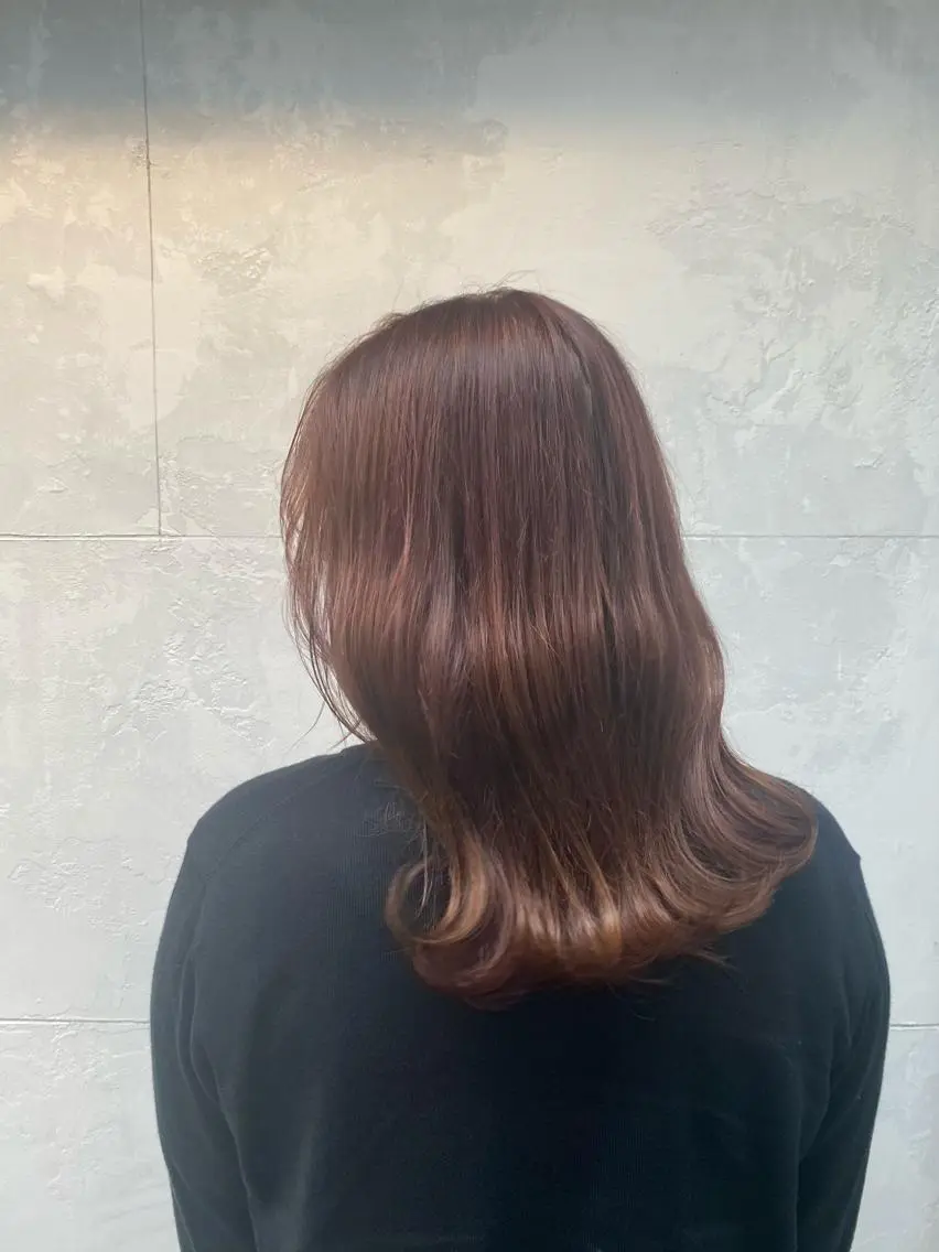 セミロング カット ヘアカラー トリートメント 浜野 真貴のヘアスタイル