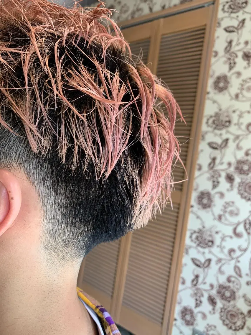 カラー パーマ メンズ メンズブリーチ ブリーチ ピンクカラー ホワイトピンク 🇺🇸海外ヘア 🇰🇷MASANOのヘアスタイル