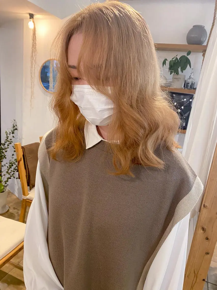 セミロング カラー 上品韓国ヘア レイヤー/ayaのヘアスタイル