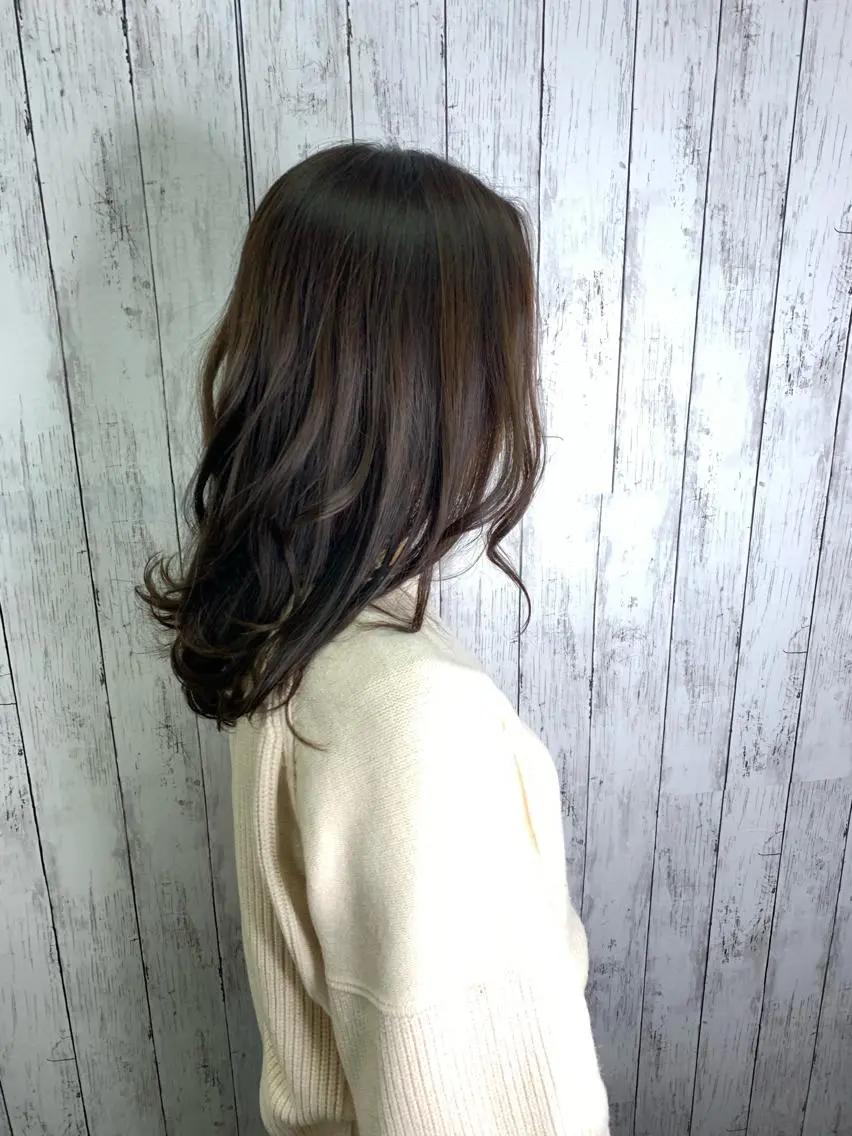 セミロング セミロングパーマ ハイライト 髪質改善 縮毛矯正 【清瀬】パサツキ 広がり改善川合剛史のヘアスタイル
