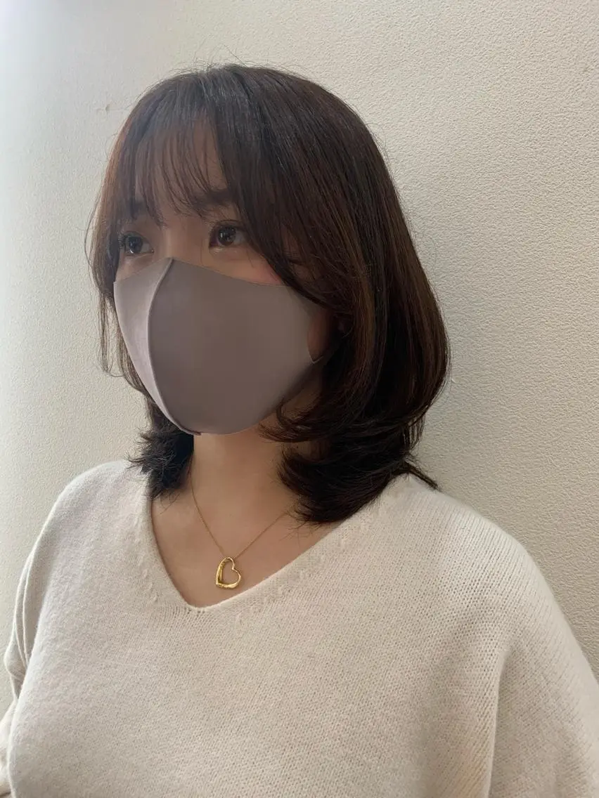 ミディアム カラー エギョモリ 韓国風ヘア 韓国🇰🇷髪質改善 Chisaki치사키のヘアスタイル