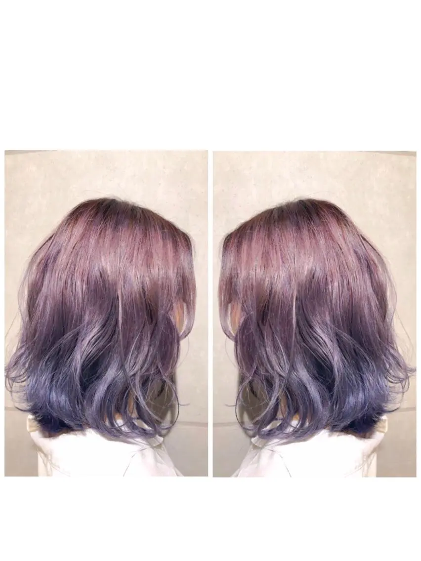 ミディアム カラー アッシュ ブリーチ ラベンダーカラー パープルカラー パープルアッシュ ブリーチ/髪質改善 🍀MASAKiのヘアスタイル