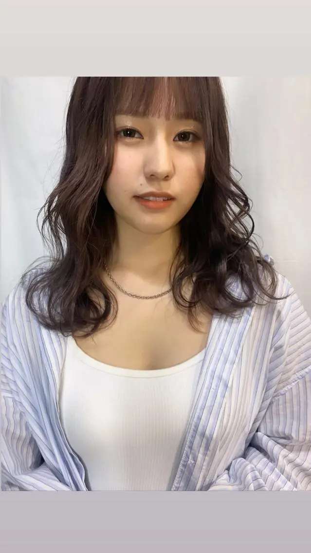 セミロング カラー ヘアアレンジ 髙塚碧🇰🇷 韓国ヘア🎗️のヘアスタイル