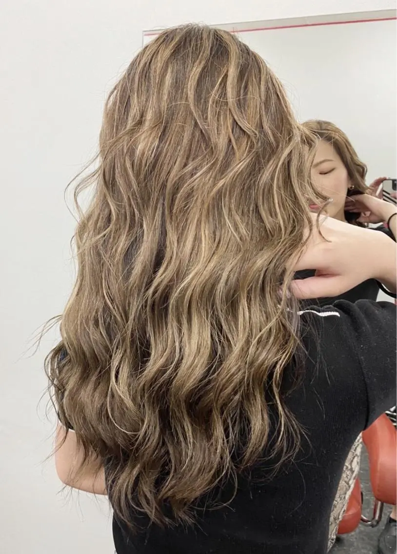 ロング カラー ヘアアレンジ メンズ 🧡可愛い色落ち🧡 ハイトーン特化🧡のヘアスタイル