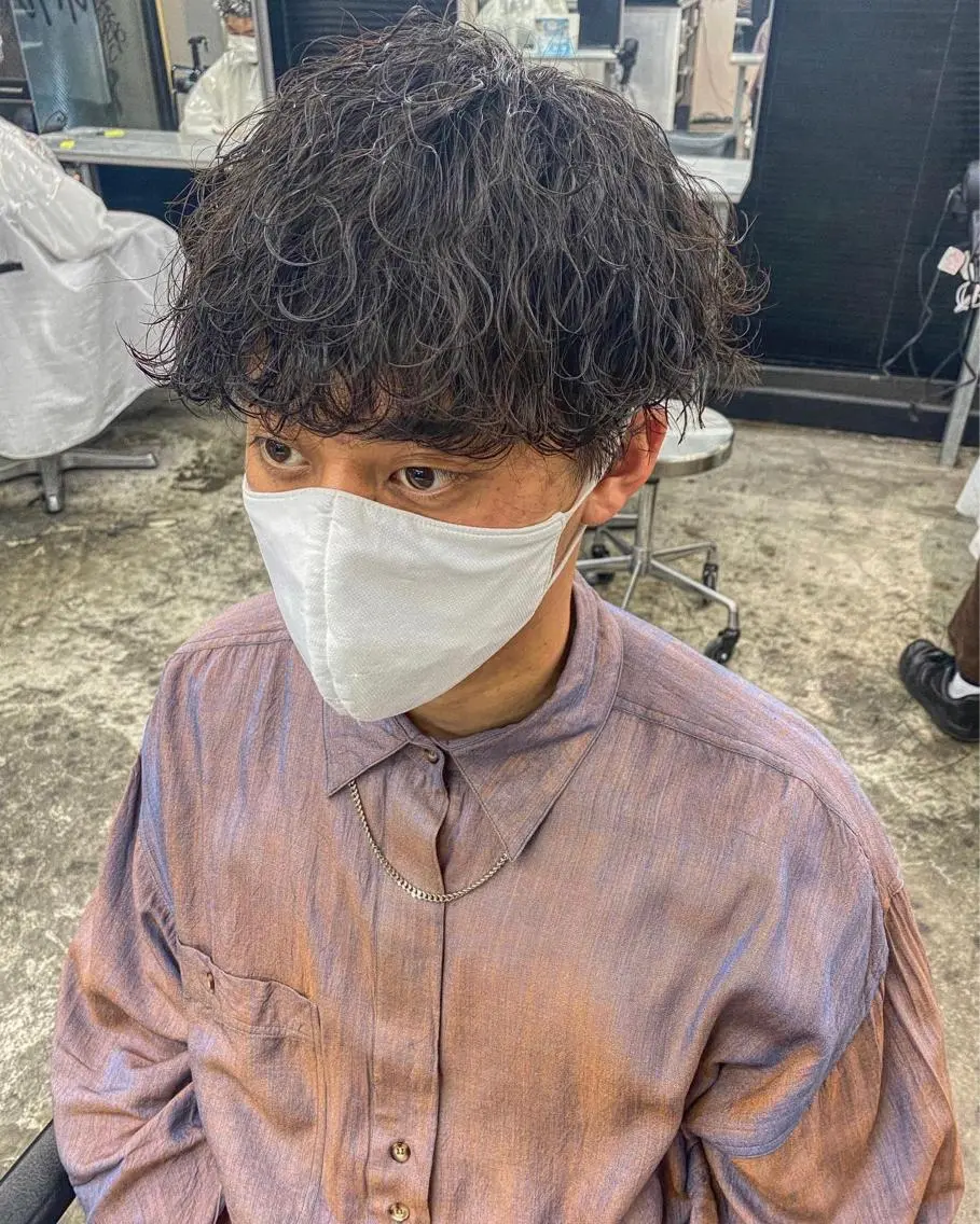 パーマ メンズ カット パーマ メンズパーマ特化💇 奥田敦哉のヘアスタイル