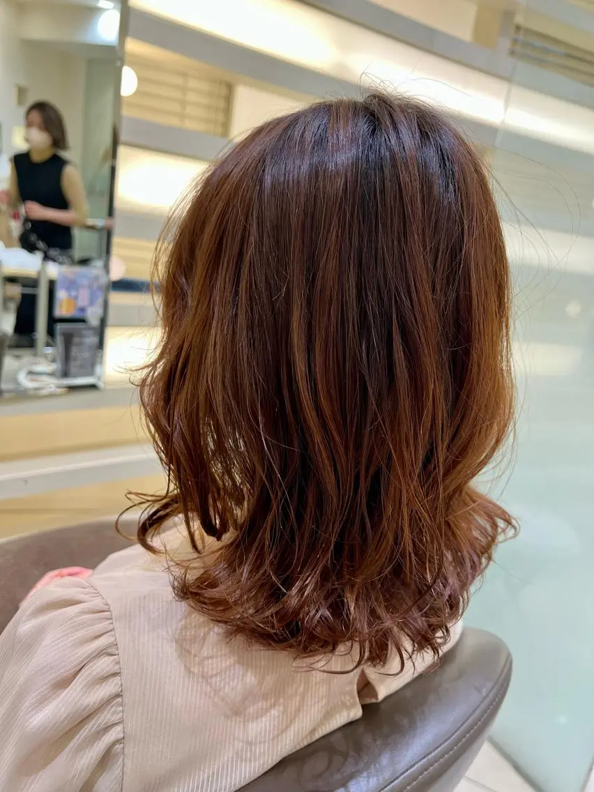 ミディアム パーマ ミディアムパーマ ボブ/ 似合わせ🥀原ちひろのヘアスタイル