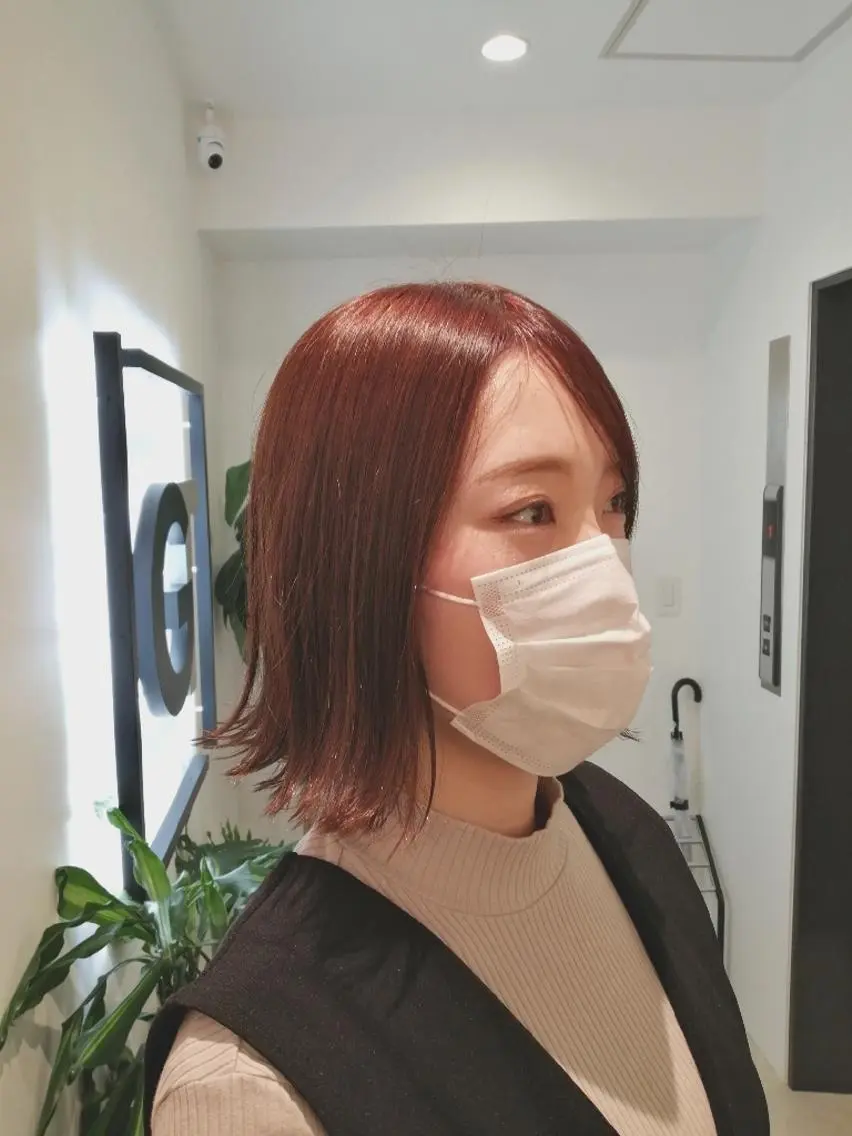 ミディアム カラー 切りっぱなしボブ ボブ 【23時まで営業】 酒井啓佑のヘアスタイル