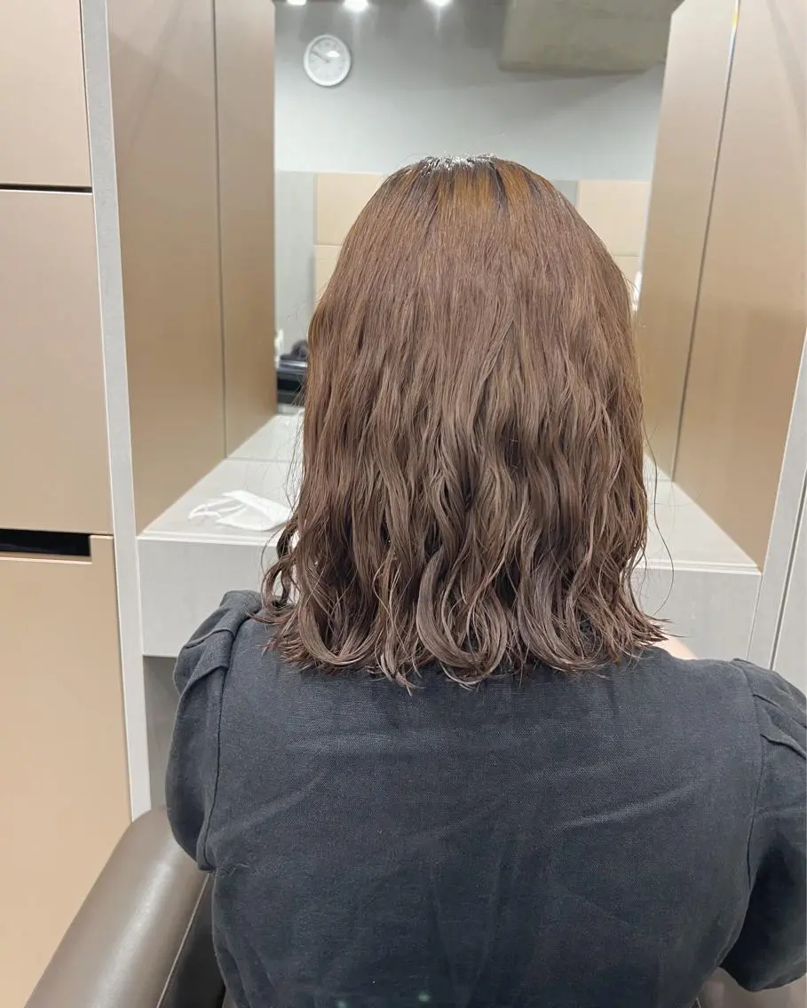 ミディアム パーマ カット パーマ トリートメント ボブパーマコテ巻き風 パーマNo1深江秀平のヘアスタイル
