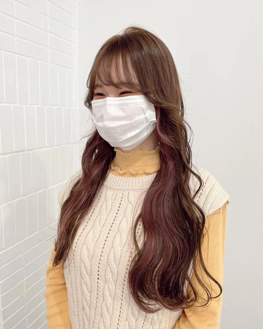 ロング カラー ヘアアレンジ ベージュカラー ブラウンカラー インナーカラー ピンクカラー ピンクベージュ ヘアカラー トリートメント ボブ×柔らかいカラー 🌷misaki𓍼のヘアスタイル