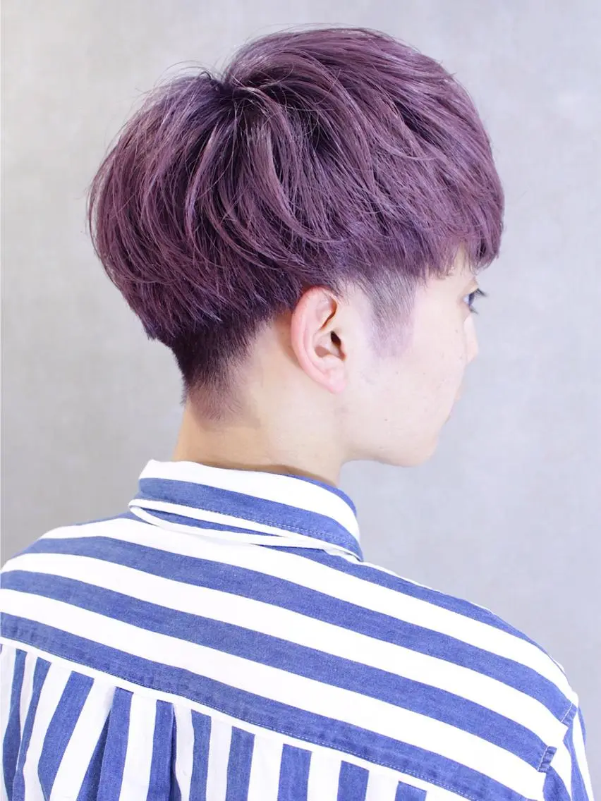 ショート カラー メンズ ラベンダーカラー ピンクカラー ピンクラベンダー ヘアカラー トリートメント lani ブリーチ /ダブルカラーのヘアスタイル