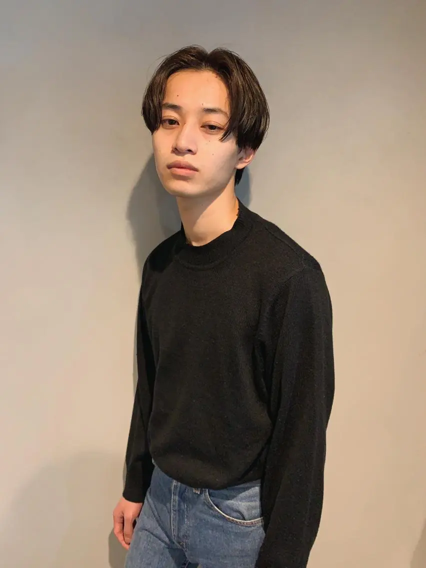 ショート カラー メンズ ボブパーマコテ巻き風 パーマNo1深江秀平のヘアスタイル