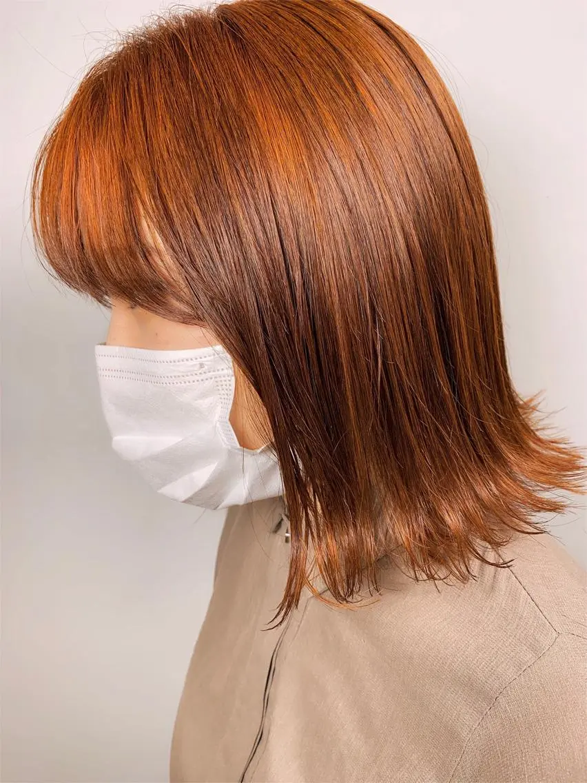 ショート カラー オレンジ tension 【テンション】のヘアスタイル