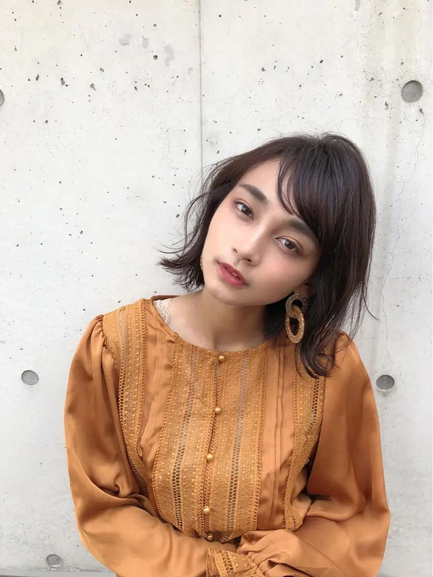 ミディアム カラー 切りっぱなしボブ ボブ レイヤー×髪質改善✨ 渋谷/佐藤侑哉のヘアスタイル
