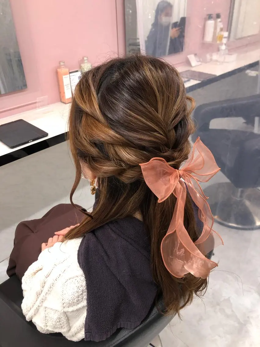ロング ヘアアレンジ デート 💖ダブルカラー💖 chihiro🌸のヘアスタイル