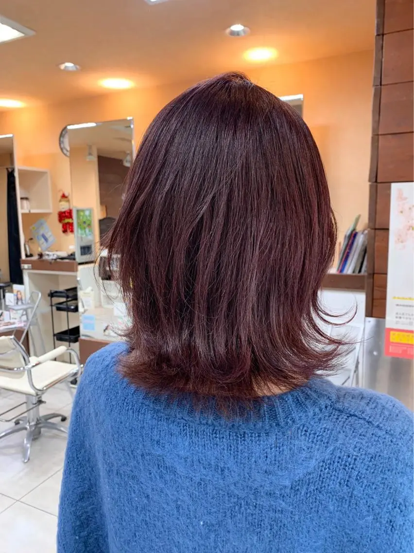 ミディアム ヘアカラー レイヤー/艶髪カラー 森本くるみのヘアスタイル