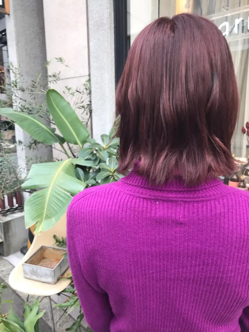 ミディアム カット ヘアカラー トリートメント 艶髪color💎髪 質改善ストレート大吉のヘアスタイル
