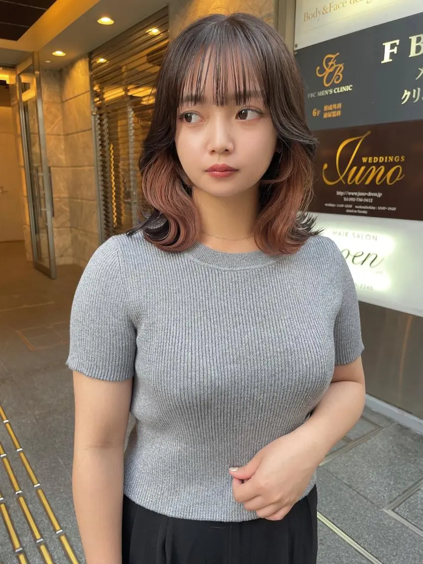 ミディアム カラー カット ヘアカラー 髪質改善will hairdesignのヘアスタイル