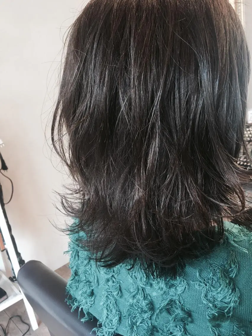 ミディアム カラー アッシュ ミント 外ハネヘア 美髪・艶髪特化美容師 RYOJIのヘアスタイル