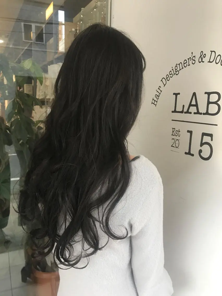 ロング カラー ラベンダーカラー ラベンダーグレー ひろせ かなのヘアスタイル