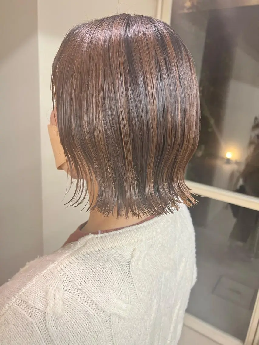 ミディアム 切りっぱなしボブ ボブ kento レイヤーカットのヘアスタイル
