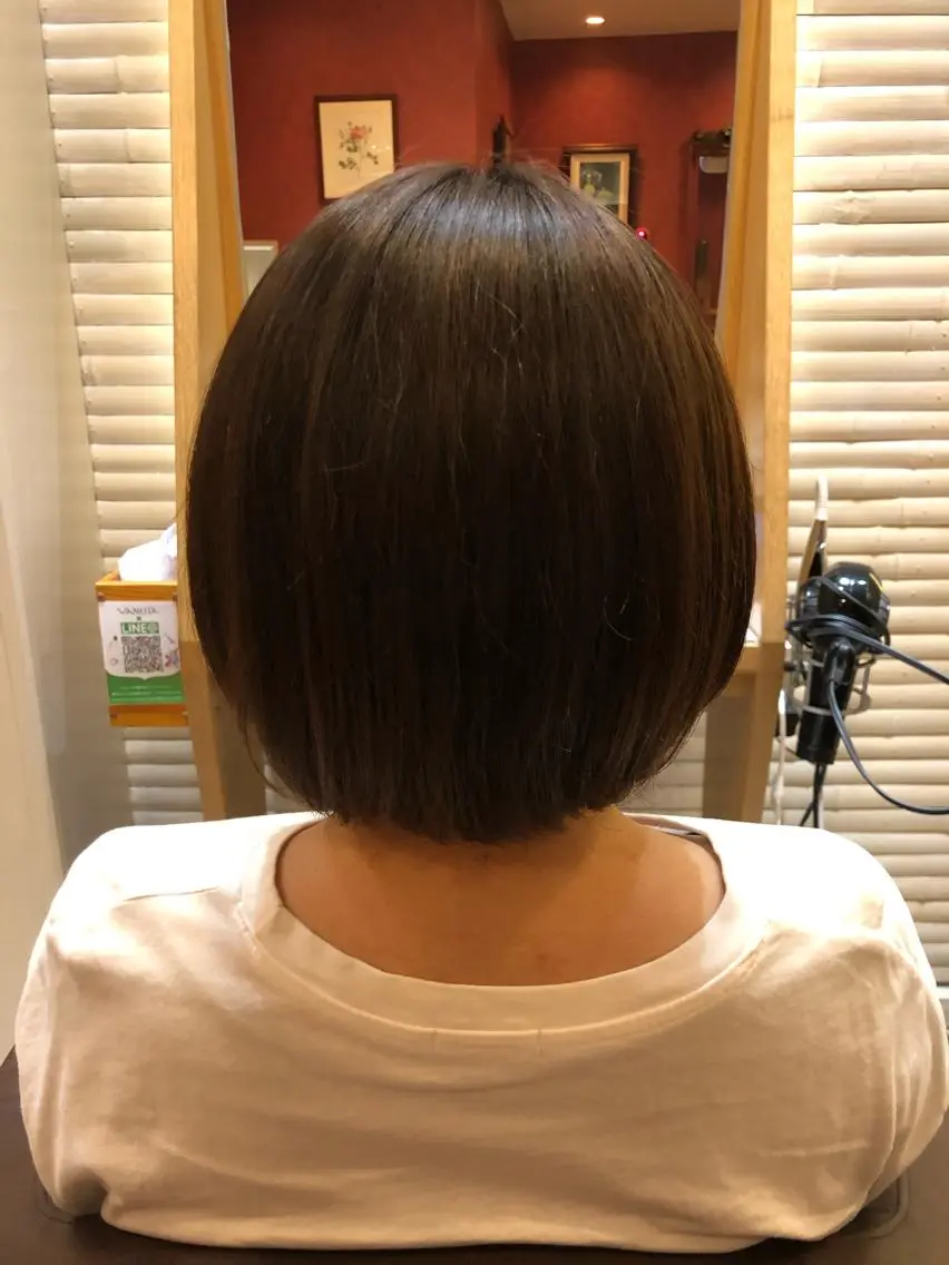 ミディアム ボブ 美髪矯正/渡辺 りんのヘアスタイル