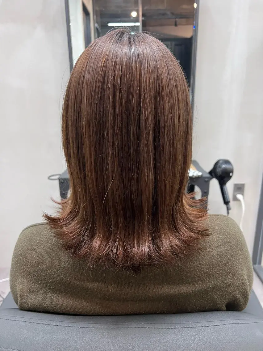 セミロング 縮毛矯正 Cecilhair なんば店    岩川のヘアスタイル