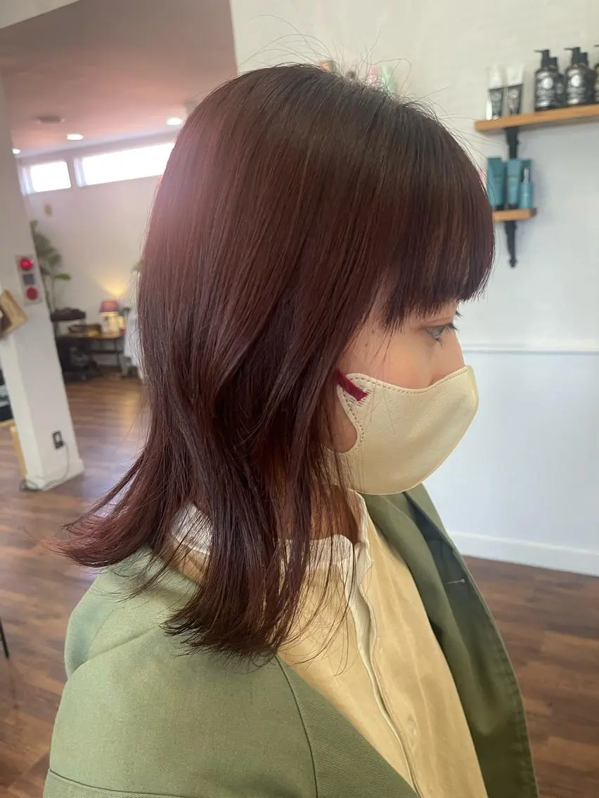 ミディアム カット ヘアカラー トリートメント 関根 沙季のヘアスタイル