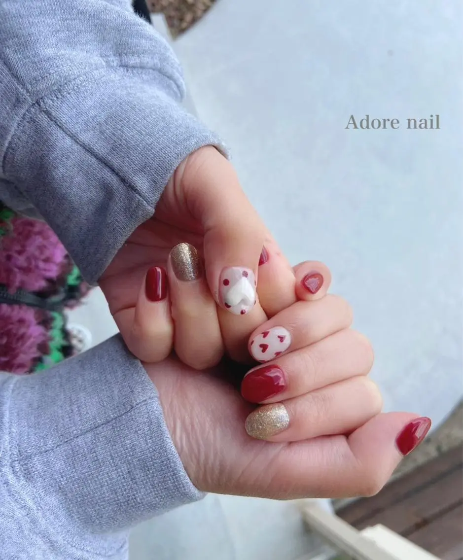 カラー パーマ ネイル マツエク・マツパ テラコッタ クリアネイル マグネットネイル ミラーネイル ニュアンスネイル Adore nailのネイルデザイン