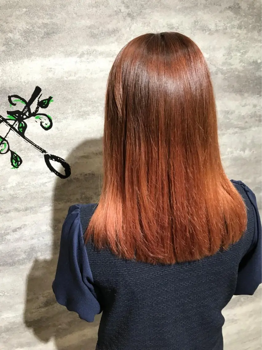 ミディアム カラー オレンジ 🫟Blanco🫟 Color&Careのヘアスタイル