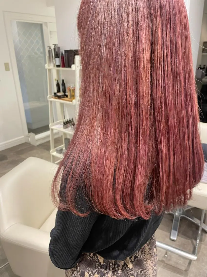 ロング カラー ブリーチ ケアブリーチ ラベンダーカラー ピンクカラー ピンクラベンダー . AYUKAのヘアスタイル