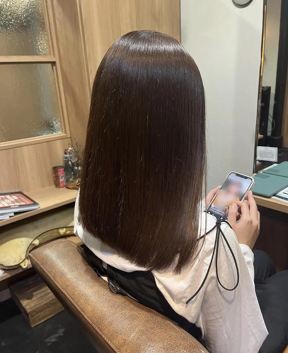 ミディアム カット ヘアカラー トリートメント 清須/髪質改善/ツヤ TOMOKIのヘアスタイル