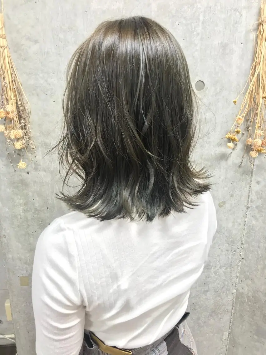 ミディアム カラー アッシュ 透明感カラー Satsuki ✂︎♡のヘアスタイル