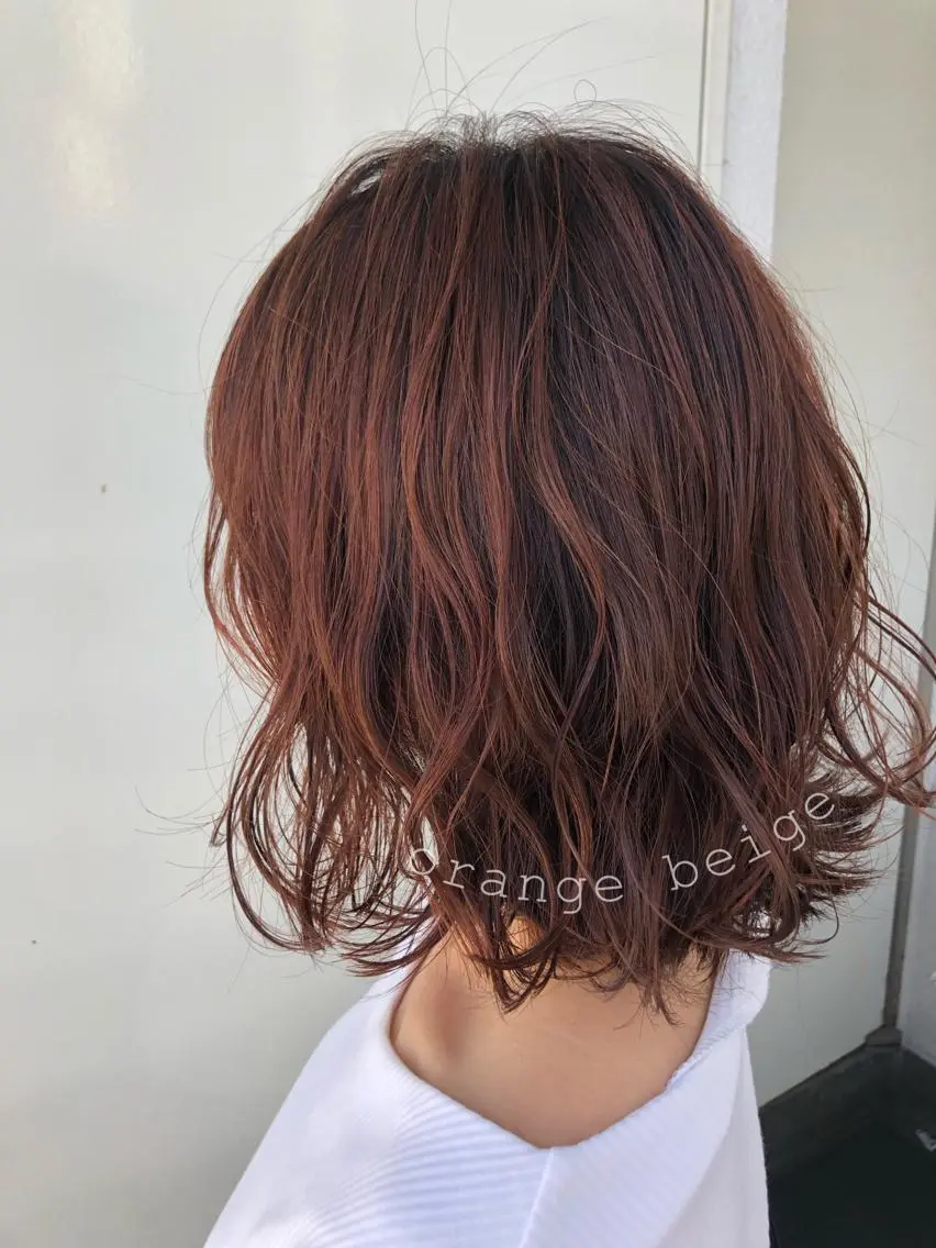 ミディアム カラー ヘアアレンジ ブリーチ ブリーチなしカラー カット パーマ NANA/trend style🕊🍑のヘアスタイル