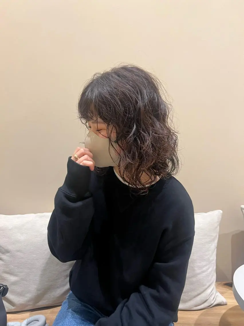 パーマ レイヤーカット NERO加藤木麻彩のヘアスタイル