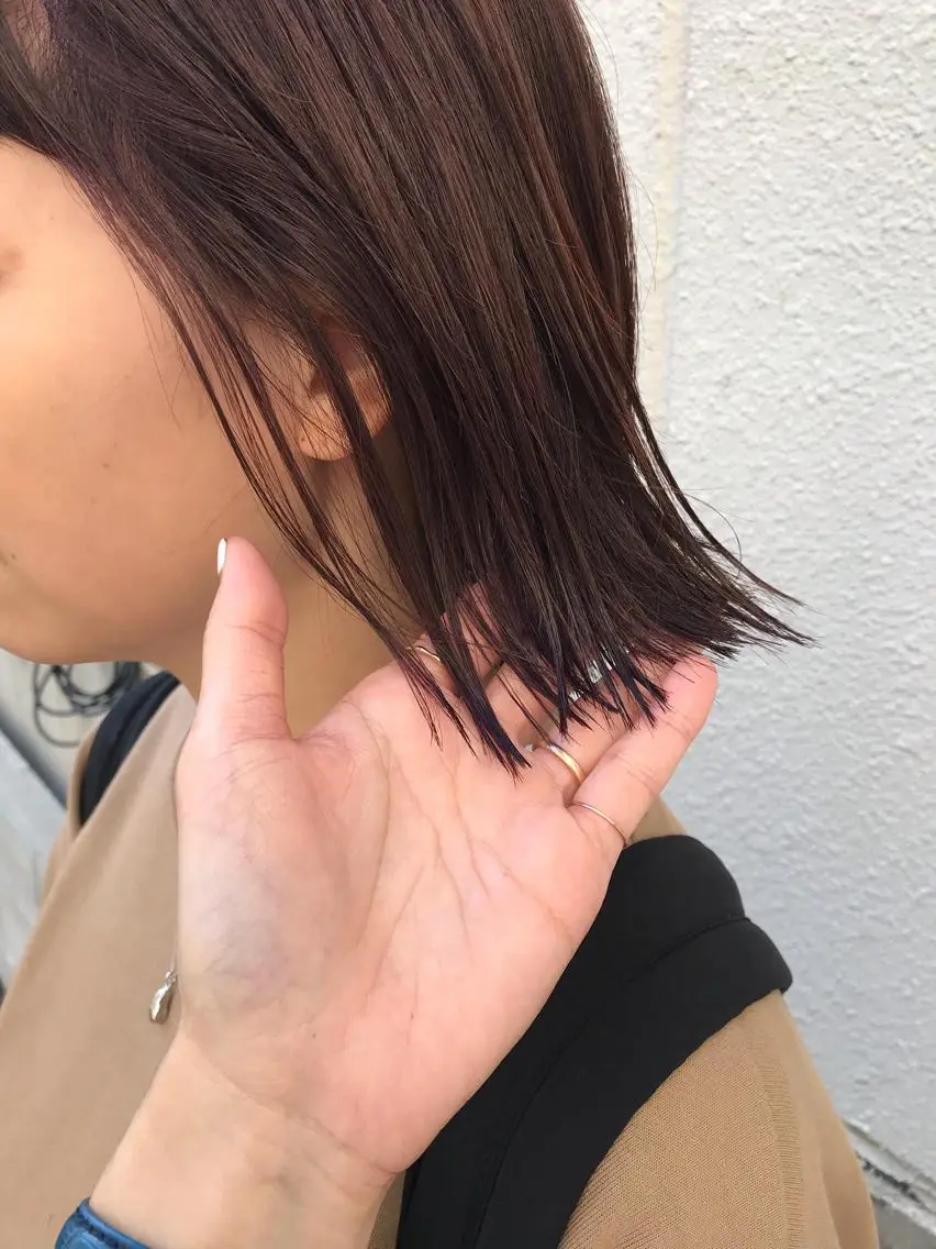 ミディアム カット ヘアカラー トリートメント ayane⭐️ボブ・ ショート・パーマのヘアスタイル